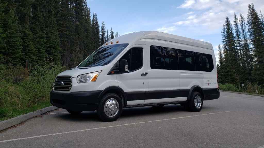 Moraine Lake shuttle Canmore Travel van